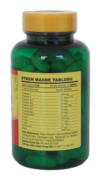 Vitapol Vitamin B Complex Aromasız Yetişkin Vitamin 100 Tablet
