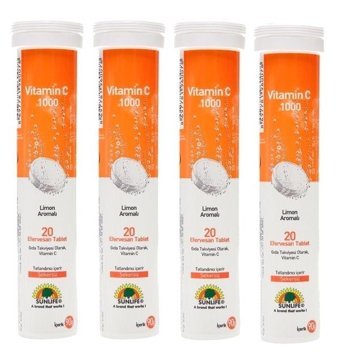 Sunlife Vitamin C Limonlu Yetişkin Vitamin 4x20 Tablet