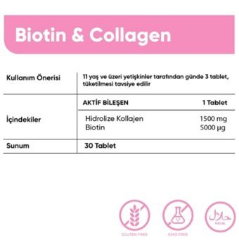 Collagen Forte Platinum Biotin Aromasız Yetişkin Vitamin 30 Tablet