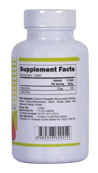 Force Nutrition Vitamin D Bitki Ekstralar Yetişkin Vitamin 120 Tablet