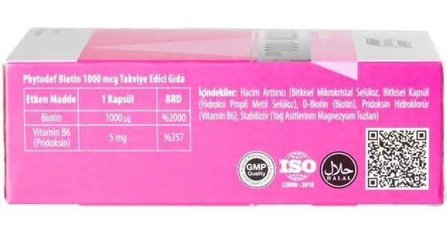 Phytodef Biotin Aromasız Yetişkin Vitamin 30 Kapsül