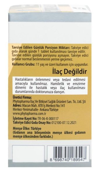 Phytodef Biotin Aromasız Yetişkin Vitamin 60 Kapsül