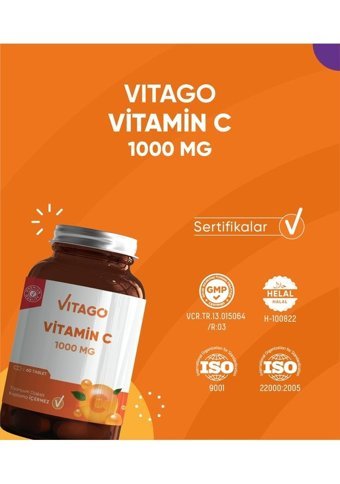 Vitago Vitamin C Portakallı Yetişkin Vitamin 60 Tablet