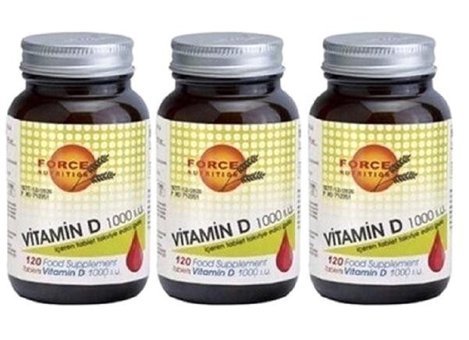 Force Nutrition Vitamin D3 Bitki Ekstralar Yetişkin Vitamin 3x120 Tablet