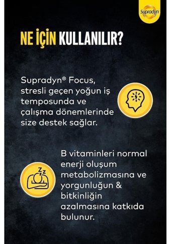 Supradyn Energy Focus Aromasız Yetişkin Vitamin 30 Tablet