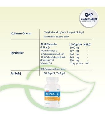 Smartcaps Omega 3 Aromasız Yetişkin Vitamin 30 Tablet