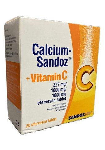 Sandoz Calcium-Sandoz Aromasız Yetişkin Vitamin 20 Tablet