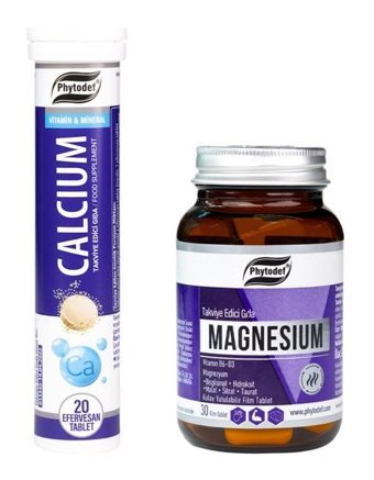 Phytodef Kalsiyum Efervesan - Magnezyum Vitamin B6 + D3 Aromasız Yetişkin Vitamin 20 Tablet - 30 Tablet