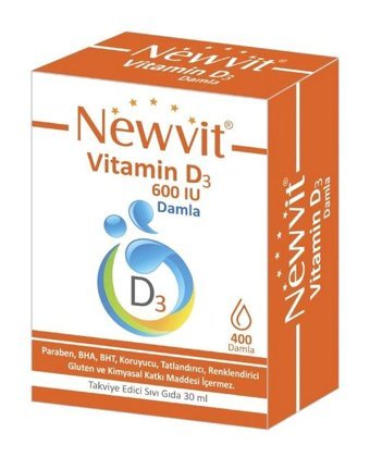 Newvit Vit D3 600 Iu Çilekli Yetişkin Vitamin 30 ml