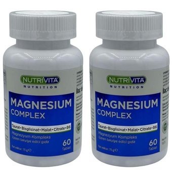 Nutrivita Magnesium Complex Aromasız Yetişkin Vitamin 2x60 Tablet