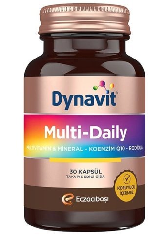 Dynavit Multi-Daily Koenzim Q10-Rodiola Aromasız Yetişkin Vitamin 30 Kapsül