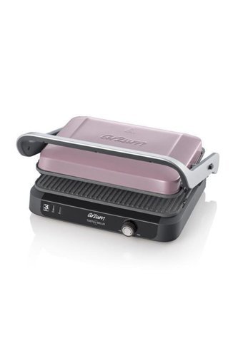 Arzum AR2028 6 Dilim Granit Çıkartılabilir Plaka Tek Yönlü 1800 W Izgaralı Pembe Tost Makinesi