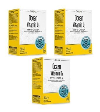 Ocean Vitamin D3 Aromasız Yetişkin Vitamin 3x50 ml