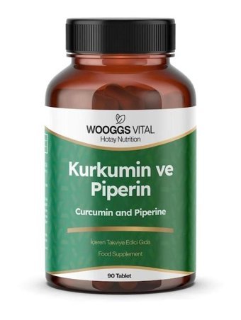 Wooggs Vital Kurkumin Piperin Aromasız Yetişkin Vitamin 90 Tablet