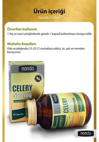 Nondo Celery Aromasız Yetişkin Vitamin 30 Kapsül