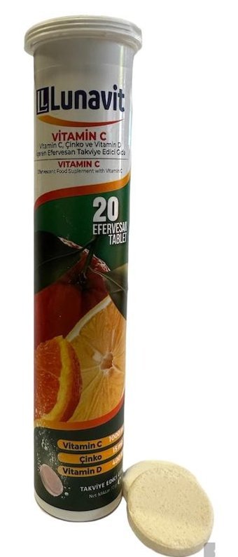 Lunavit Vitamin C Aromasız Yetişkin Vitamin 20 Tablet