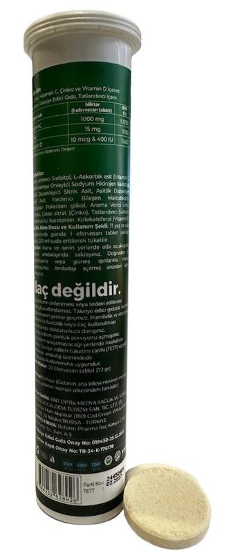 Lunavit Vitamin C Aromasız Yetişkin Vitamin 20 Tablet