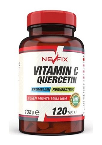 Nevfix Vitamin C Kuersetin Bromelain Aromasız Yetişkin Vitamin 120 Tablet