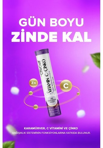 Lifecell İtamin C Aromasız Yetişkin Vitamin 20 Tablet