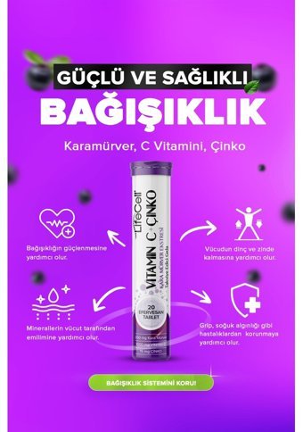 Lifecell İtamin C Aromasız Yetişkin Vitamin 20 Tablet
