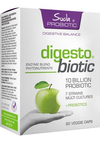 Suda Probiotic Digesto Biotic Elmalı Yetişkin Vitamin 60 Kapsül