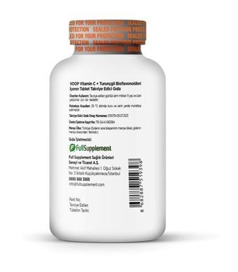 Voop Vitamin C Bioflavonoidler Portakallı Yetişkin Vitamin 30x1000 gr