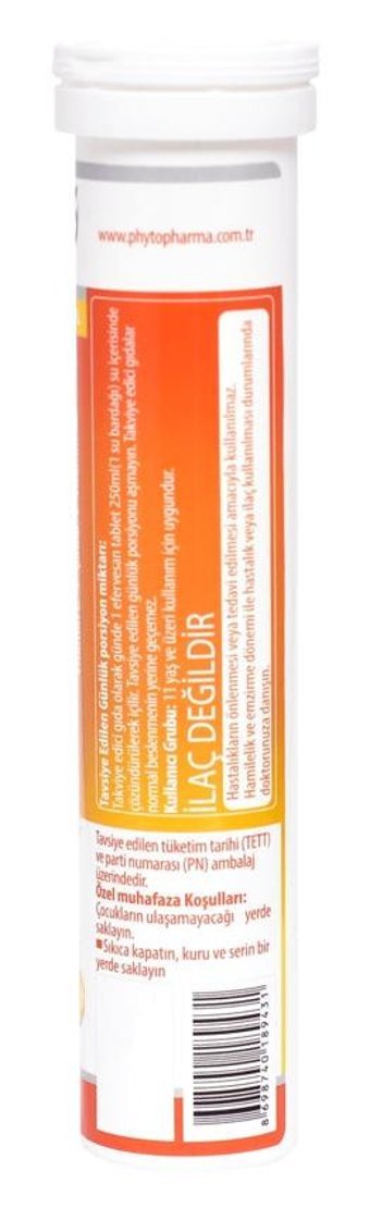 Phytodef Vitamin C Çinko Vitamin D3 Aromasız Yetişkin Vitamin 20 Tablet