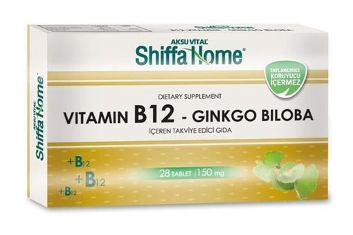 Shiffa Home B12 Vitamin Ginko Biloba Aromasız Yetişkin Vitamin 28 Tablet
