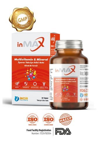Inmax Takviye Edici Gıda Aromasız Yetişkin Vitamin 30 Tablet