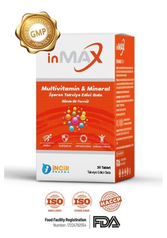 Inmax Takviye Edici Gıda Aromasız Yetişkin Vitamin 30 Tablet