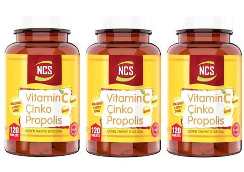 Ncs Vitamin C D Çinko Propolis Aromasız Yetişkin Vitamin 3x120 Tablet