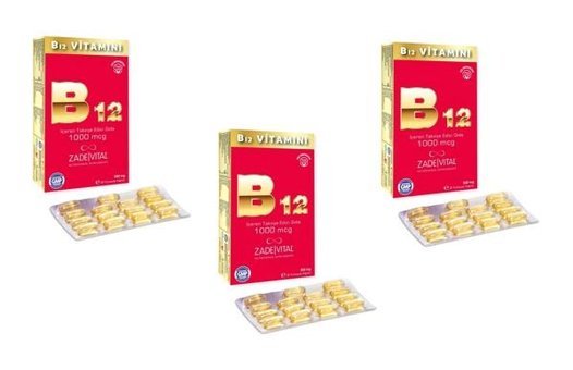 Zade Vital Vitamin B12 Aromasız Yetişkin Vitamin 3x20 Kapsül