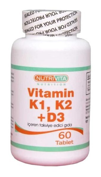 Nutrivita Vitamin K1 K2 D3 Aromasız Yetişkin Vitamin 60 Tablet