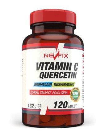 Nevfix Coenzyme Q10 - Vitamin C Bromelian Üzüm - Zerdeçal Yetişkin Vitamin 120 Tablet
