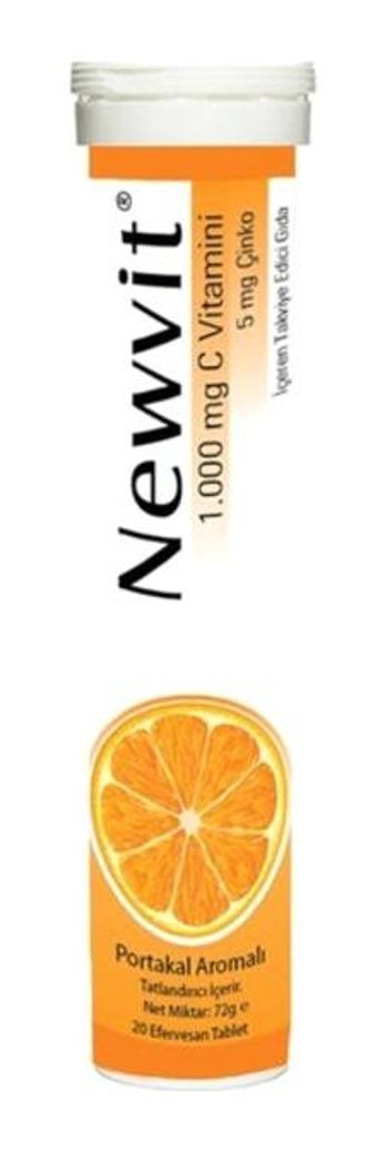 Newvit C Vitamin Portakallı Yetişkin Vitamin 20 Adet