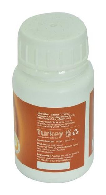Yeşil Naturel Beta Glukan Vitamin C Vitamin D Magnezyum Çinko Aromasız Yetişkin Vitamin 60 Kapsül