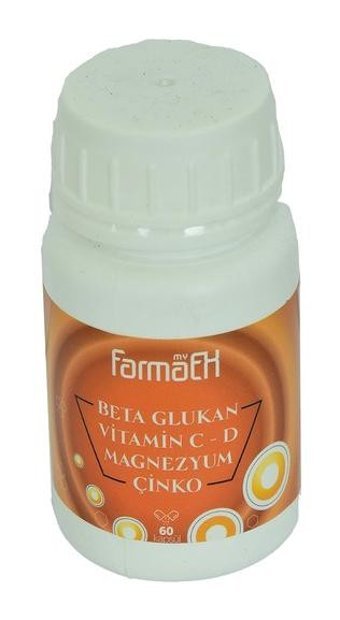 Yeşil Naturel Beta Glukan Vitamin C Vitamin D Magnezyum Çinko Aromasız Yetişkin Vitamin 60 Kapsül