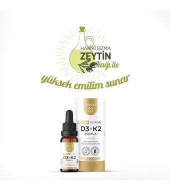 Erbatab D3 K2 Aromasız Yetişkin Vitamin 20 ml