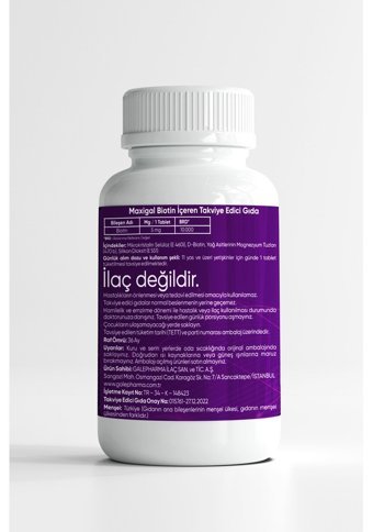 Maxigal Biotin Vitamin Aromasız Yetişkin Vitamin 120 Tablet