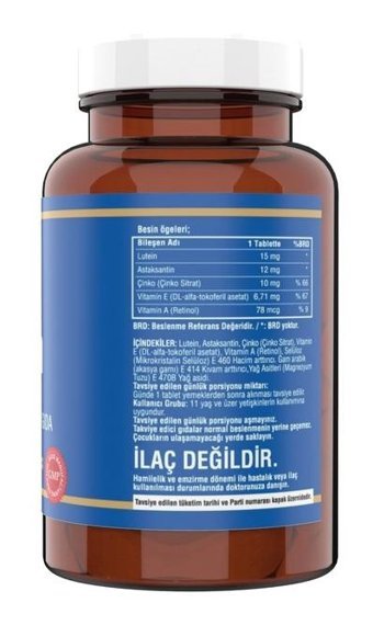Lutein Lutein Aromasız Yetişkin Vitamin 2x60 Tablet