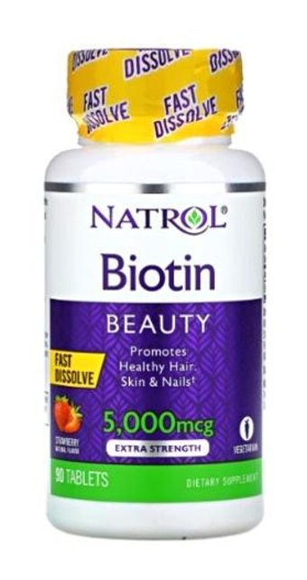 Natrol Biotin Aromasız Yetişkin Vitamin 90 Tablet