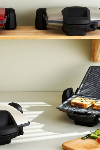 Emsan Magic Pro 6 Dilim Granit Çıkartılabilir Plaka Tek Yönlü 1800 W Izgaralı Kırmızı Tost Makinesi