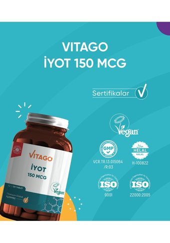 Vitago İyot Aromasız Yetişkin Vitamin 120 Tablet
