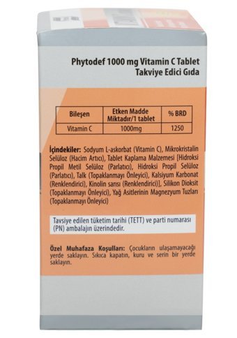 Phytodef Vitamin C Aromasız Yetişkin Vitamin 60 Kapsül