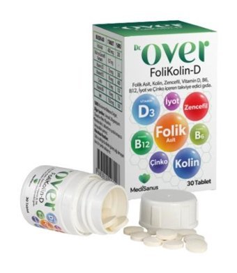 Dr. Over Folikolin-D Bitki Ekstralar Yetişkin Vitamin 2x30 Tablet
