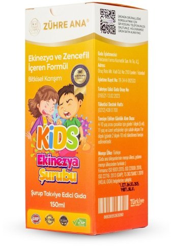 Zühre Ana Kids Ekinezya Ve Zencefil Zencefil Çocuk Vitamin 150 ml