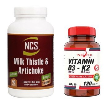 Ncs Milk Thistle - Nevfix Vitamin D3 K2 Aromasız Yetişkin Vitamin 90 Tablet