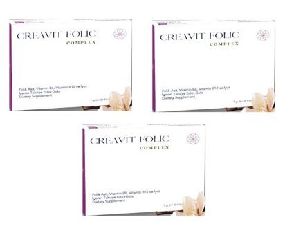 Creavit Folic Complex Aromasız Yetişkin Vitamin 3x30 Tablet