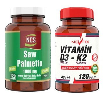 Ncs Saw Palmetto - Nevfix Vitamin D3 K2 Aromasız Yetişkin Vitamin 120 Tablet