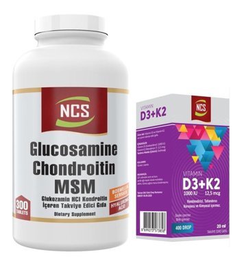 Ncs Glucosamine Chondroitin Msm - Vitamin D3 K2 Aromasız Yetişkin Vitamin 300 Tablet - 20 ml
